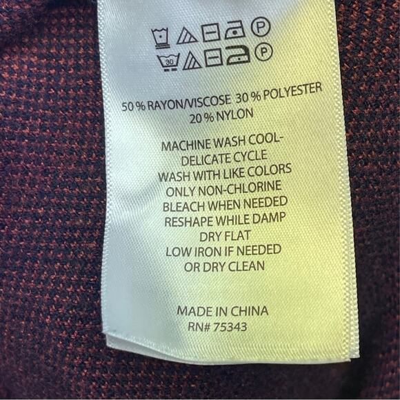 Max Studio short sleeve plaid poncho blue heavy warm cozy sweater one size - Picture 4 of 4